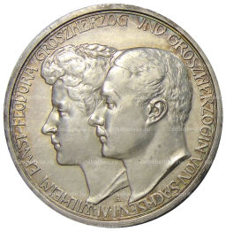 3 марки 1910 года A Германия (Саксен-Веймар-Aйзенах)  Свадьба Вильгельма и Феодоры