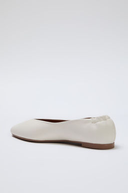 Trendyolmilla Shoes Ekru Hakiki Deri Sivri Burun Arkas? Buzgulu Kad?n Babet TAKSS25BE00019  фото 7