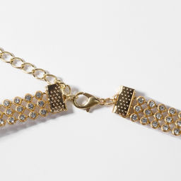 Чокер Сетка со стразами, узкий, цвет белый в золоте, 32 см - Queen fair фото 3