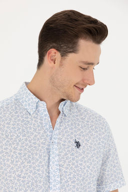 U. S. Polo Assn Мужская синяя рубашка с коротким рукавом - U.s. polo assn фото 2