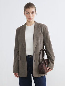 Kazaya?? Desenli Kad?n Blazer Ceket