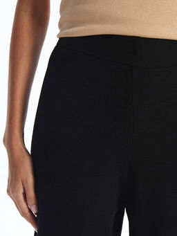 Beli Lastikli D?z Geni? Pa?a Kad?n Triko Pantolon