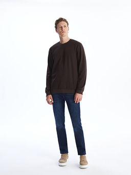 Bisiklet Yaka Uzun Kollu Erkek Sweatshirt