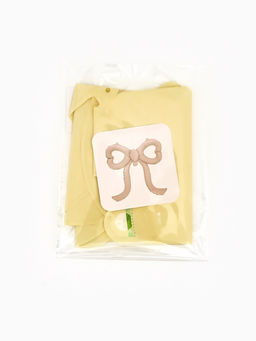 Цена за 3 шт. Воздушный шар фольгированный 22" «Бант», кремовый