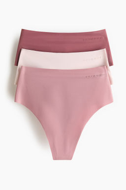 Pack de 3 bragas thong de talle alto con DryMove