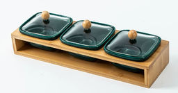 Менажница 3 предмета с крышками / KT151 /уп 20/ на подставке - Галеонтрейд фото 2