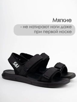 Сандалии муж., черные, текст. ZS101-1-25