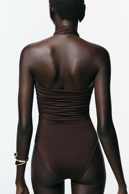 POLYAMIDE HALTER BODYSUIT WITH METAL DETAIL - Zara фото 4
