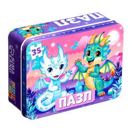 Пазл в металлической коробке Дракончик, 35 деталей