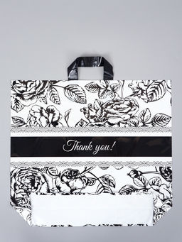 Цена за 50 шт. Пакет с петлевой ручкой "Растения" 50 х 45 х 8 см, 60 мкм