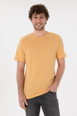 Erkek Regular Fit Bisiklet Yaka Turuncu Basic Ti__rt Sepette S_rpriz _ndirim