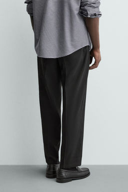 PANTAL?N CON LANA REGULAR FIT NON IRON / Negro - Zara фото 11