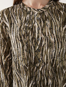 Bisiklet Yaka Desenli Elbise