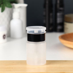 Цена за 2 шт. Флакон с помпой, 75 мл, чёрный, прозрачный