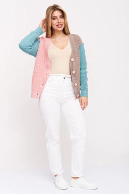 ЗЛАТА Жакет В 1554/мятно-розовый микс