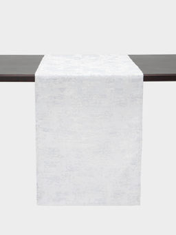 Дорожка настольная, 40х160 см, жаккард, полиэстер, белая, Ornament