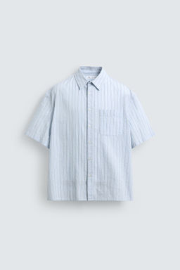 CAMISA BOXY FIT RAYAS / Azul - Zara фото 7