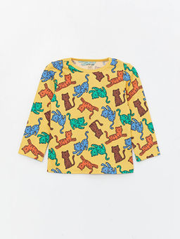 Bisiklet Yaka Uzun Kollu Bask?l? Erkek Bebek Pijama ?st