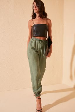 TRENDYOLMILLA Lacivert Jogger Dokuma Pantolon TWOSS20PL0129 фото 9