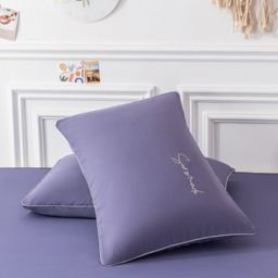 Комплект постельного белья Однотонный Сатин Вышивка на резинке CHR051 160*200*35/2 спальный/4 Наволочки - Ситрейд фото 8