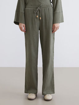 Beli Lastikli Dokulu M?slin Kad?n Pantolon