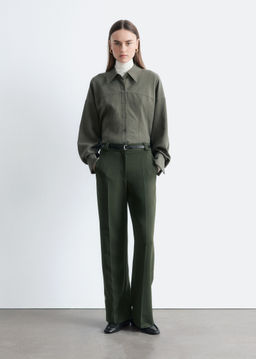 Pantalones rectos con pliegues marcados - H&m фото 6