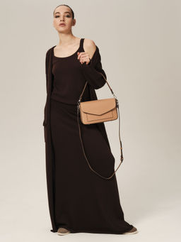 Кожаная сумка Rosie DBR 31158 бежевая нуга фото 7