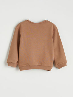 Bask?l? Erkek Bebek Sweatshirt