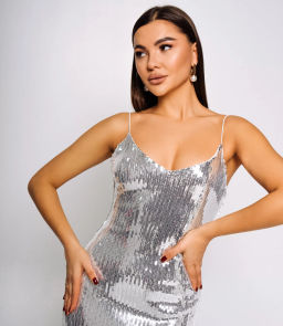 Платье #КТ9025 (2), серебристый - Dommod фото 5