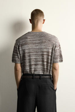 CAMISETA PUNTO CUELLO PANADERO / Marr?n / Crudo - Zara фото 3