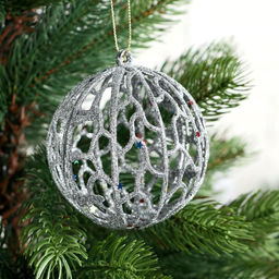 Ёлочные игрушки Сфера блеска, шары новогодние, d=8 см, набор 2 шт., серебро, золото