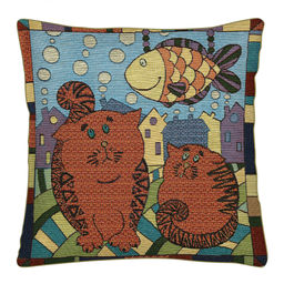 Наволочка декоративная 40х38см Мечты Рыжиков, гобелен 310г/м2 - хлопок 70%, полиэстер 30%, жаккард, с кантом, на молнии Домашняя мода (Россия)