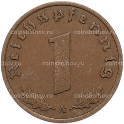 Монета 1 рейхспфенниг 1937 года A Германия