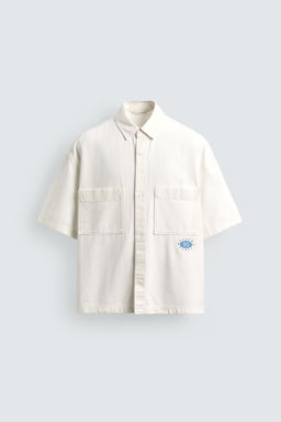 CAMISA RELAXED FIT ESTAMPADOS LAVADOS / Blanco roto - Zara фото 8