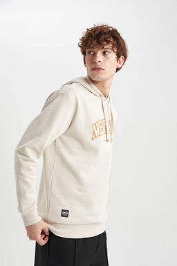 Толстовка обычного кроя с капюшоном и принтом - Defacto фото 4