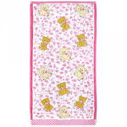 "Япония-2078" Полотенце махровое 50х90см, плотность 300гр/м2, 100% хлопок, "Мишки", розовый, Bolangde (Китай)