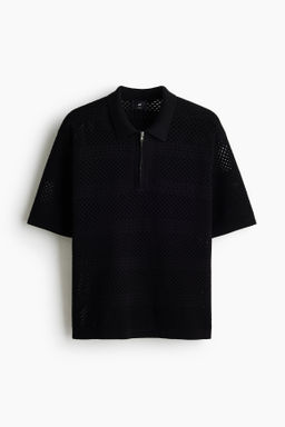 Polo en punto calado Relaxed Fit