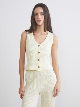 V Yaka Dokulu Kad?n Yelek