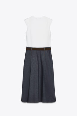 CONTRAST DRESS WITH BELT - Zara фото 6