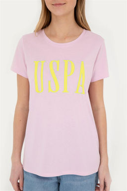 Женская розовая футболка с круглым вырезом - U.s. polo assn фото 6