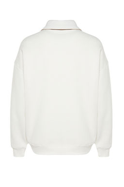 TRENDYOL MAN Vizon Oversize/Genis Kesim Renk Bloklu Ici Polar/S?cak Tutan Sweatshirt TMNAW24SW00130 - Trendyolmilla фото 8