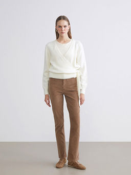 Dar Fit Kadife Kad?n Pantolon