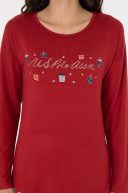 Женский бордово-красный пижамный комплект Неожиданная скидка в корзине - U.s. polo assn фото 5