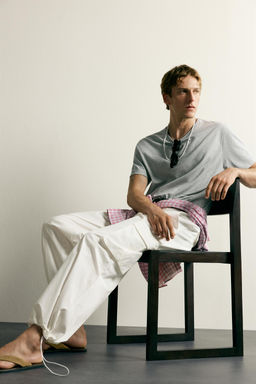 PANTAL?N JOGGER CARGO RELAXED FIT / Blanco - Zara фото 5