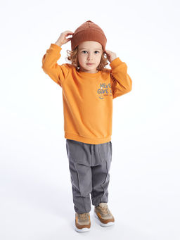 Bisiklet Yaka Bask?l? Erkek Bebek Sweatshirt - Waikiki фото 3