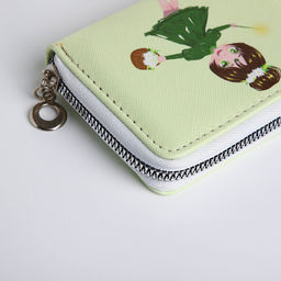 Кошелёк на молнии, отдел для карт, для монет, зелёный