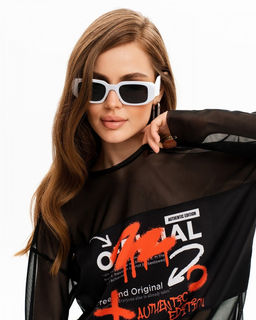 авторский Лонгслив из сетки с принтом - Sahar art lab фото 3