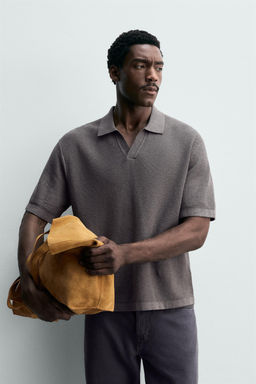 POLO PUNTO RELAXED FIT / Gris - Zara фото 2