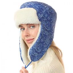 Аксессуар Шапка ALTRO ушанка арт.1306-09/ПБ синий узор
