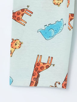 Bask?l? Erkek Bebek Pijama ?st?